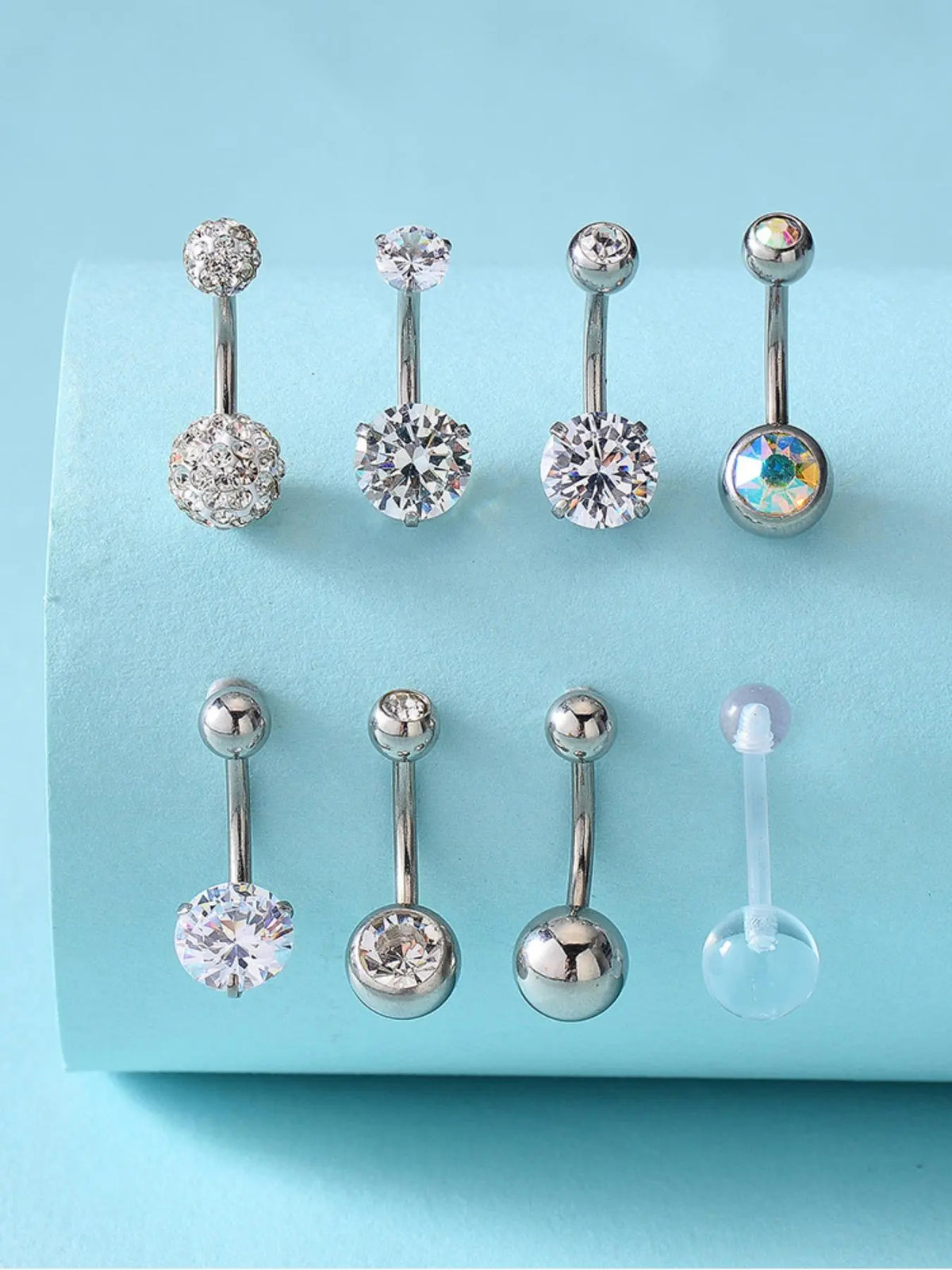 Women's Elegant Minimalist Belly Rings, Trendy Exquisite Belly Piercing Jewelry, Belly Button Jewelry, Chic Body Jewelry for Party Decor for Birthday Gift, Cubic Zirconia, Body Jewellery