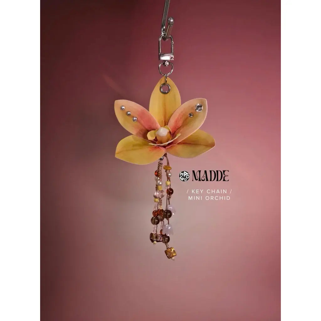 [NEW] Handcrafted Mini Orchid Bag Charm – Cute Floral Keychain