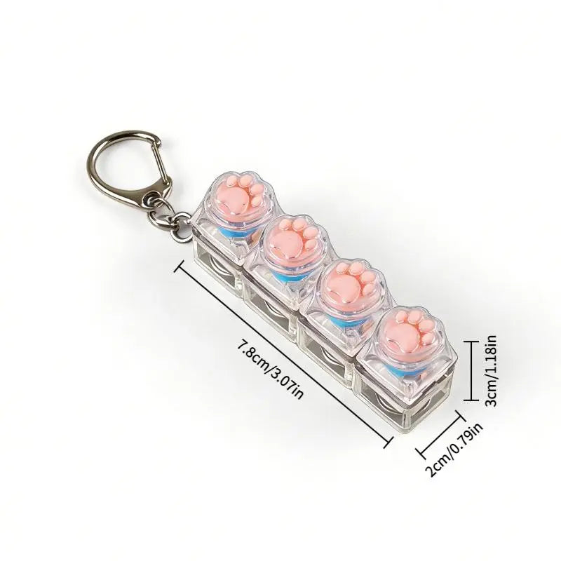 LED Light Keychain Keyboard, Light Up Keys, Press and Click Fidget Toy, Stress Relief Anxiety Relief, Portable Office Desk Accessory, Office Decoration Gift, Fidget Keyring