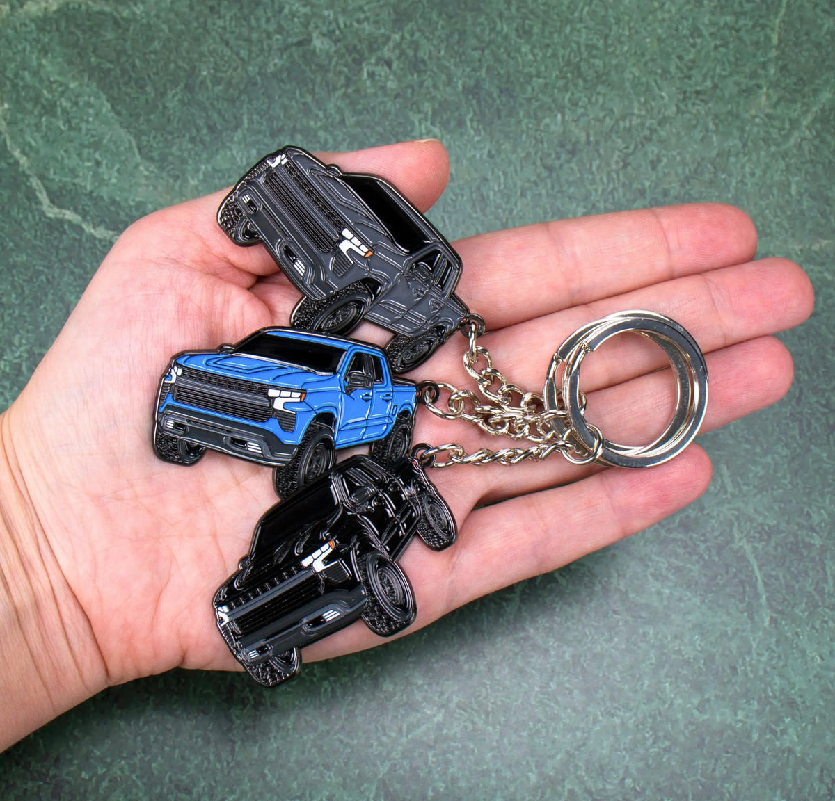 Chevy Keychain Compatible with Chevy Silverado 1500 Accessories - Toy Truck Gifts Men Key Fob Cover Chevrolet Truck 4x4 Key Chain Gifts under 20