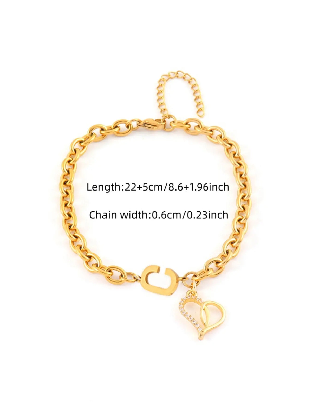 Women's Fashion Hollow Heart Pendant Ankle Chain, Anklet, Stainless Steel, Letter Pattern, All Seasons, Stylish Foot Jewelry