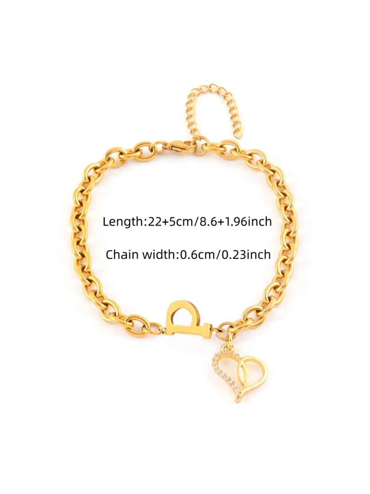 Women's Fashion Hollow Heart Pendant Ankle Chain, Anklet, Stainless Steel, Letter Pattern, All Seasons, Stylish Foot Jewelry