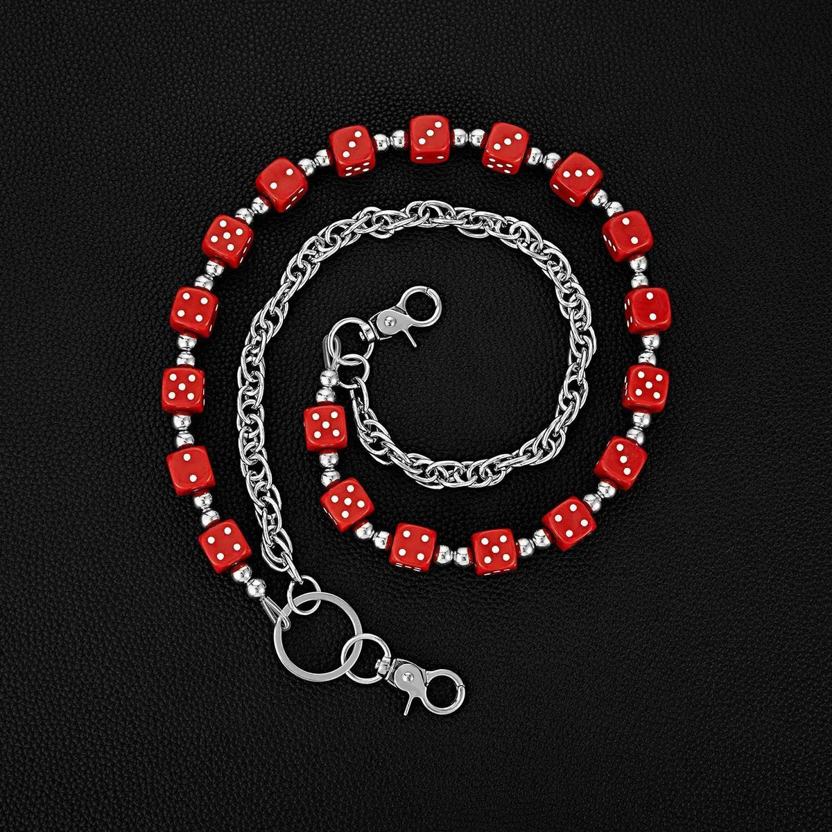 Unisex Punk Hip Hop Waist Chain - Double-Layer Acrylic Fiber Dice Punk Pant Accent, Funky Fashion Body Jewelry, Anniversary Gift Chain Accessory for Pants