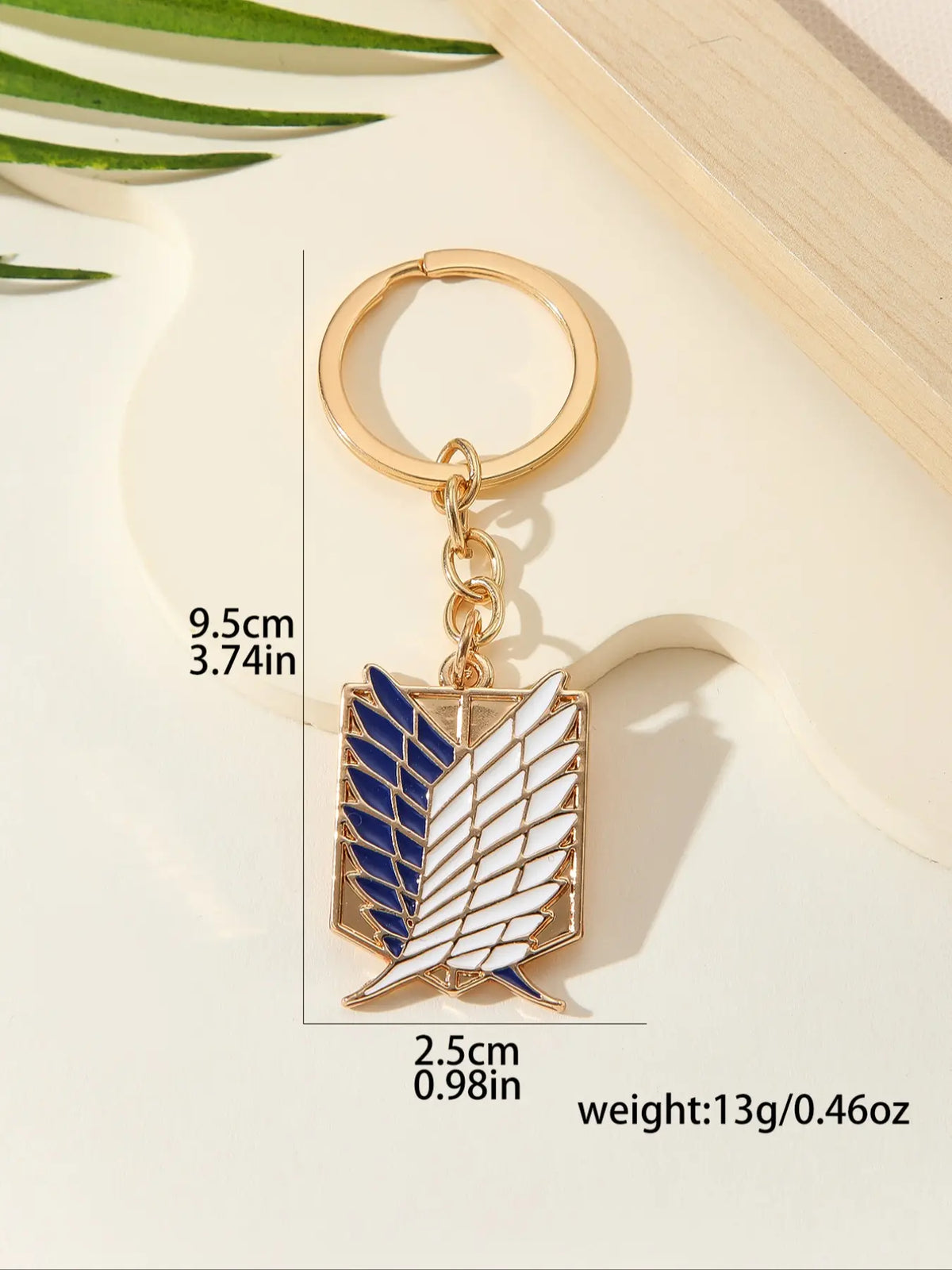 1Pc Attack on Titan Wings of Freedom Keychain, Anime Survey Corps Style, Gold-Plated Enamel Metal Key Ring, Car & Backpack Ornament, Collectible Gift for AOT Fans, Key Chain Accessories, Keychain Accessory, Key Chain Decorations