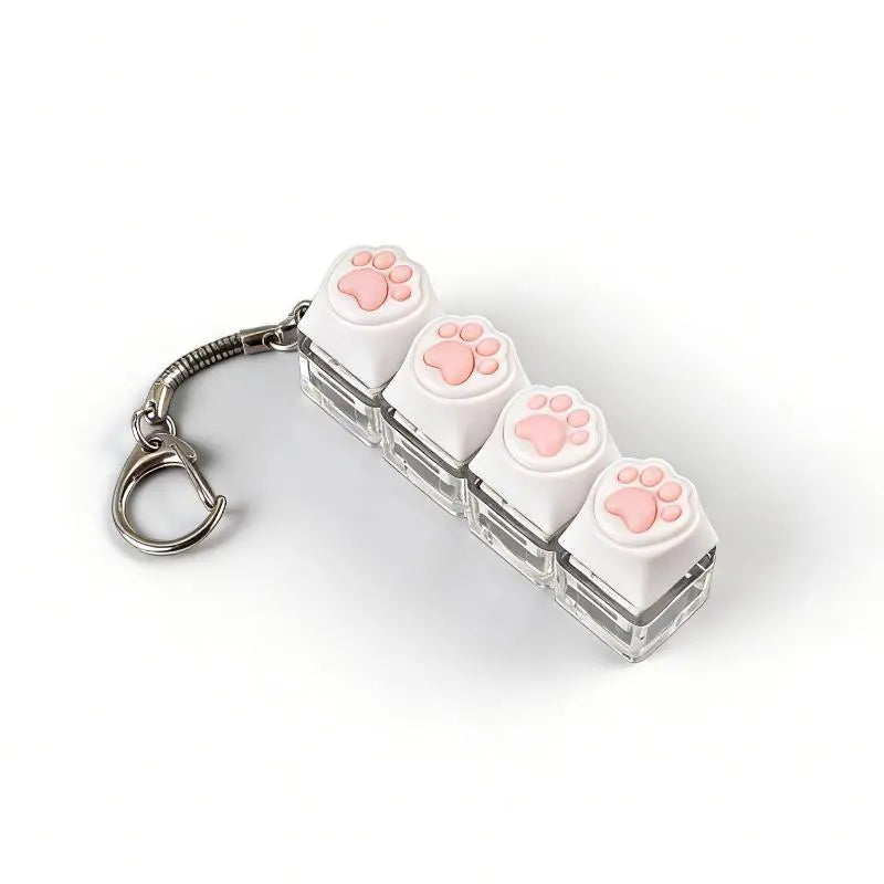 LED Light Keychain Keyboard, Light Up Keys, Press and Click Fidget Toy, Stress Relief Anxiety Relief, Portable Office Desk Accessory, Office Decoration Gift, Fidget Keyring