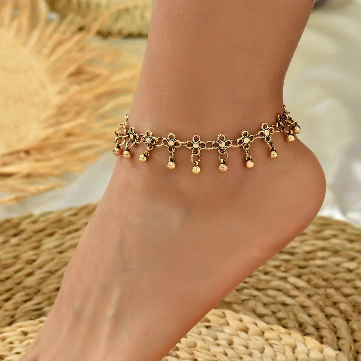 [Limited Time Event] Bell Beach Anklet - Fashionable Jewelry Accessories, Niche Look, Daily Wear, Bell Motif Brings Playful Charm, Casual Ready Vibe, Birthday Gift Foot Ornament, Bell Motif Brings Playful Beach Charm