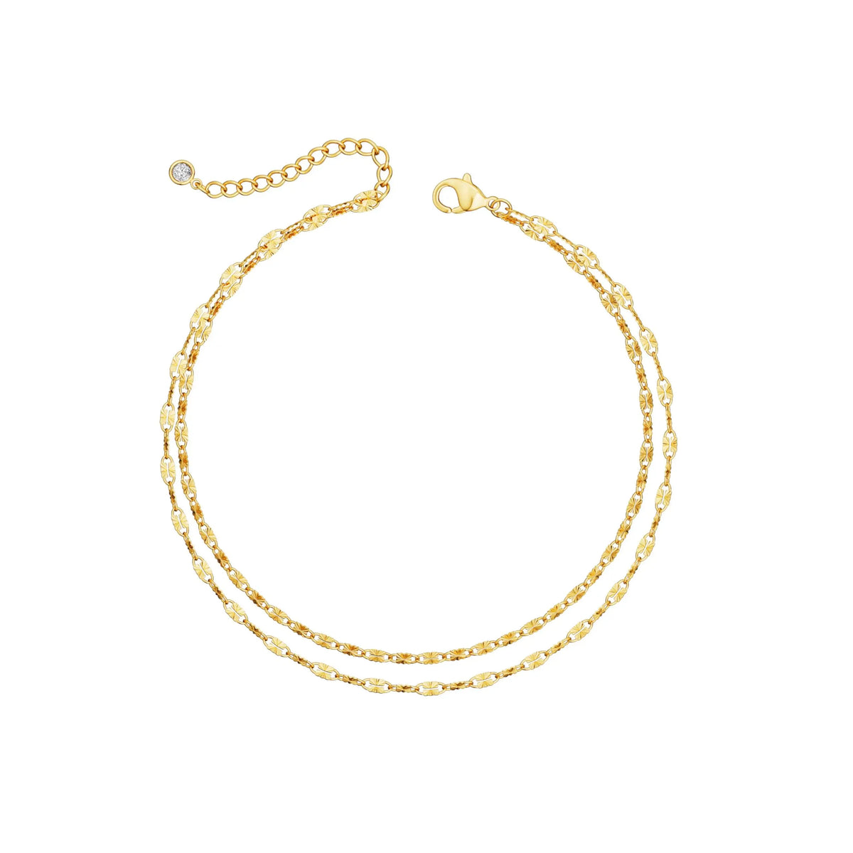 Tewiky Women's Adjustable Dainty Layered Anklets - Waterproof, Non-Tarnish Link Chain Set with Fringe, Lobster Claw Clasp, Trendy Fashionable Accessories, Cute Accessories, Gold Jewelry, Swimming Use, Gifts for Women, Anniversary, Summer Beach Gift