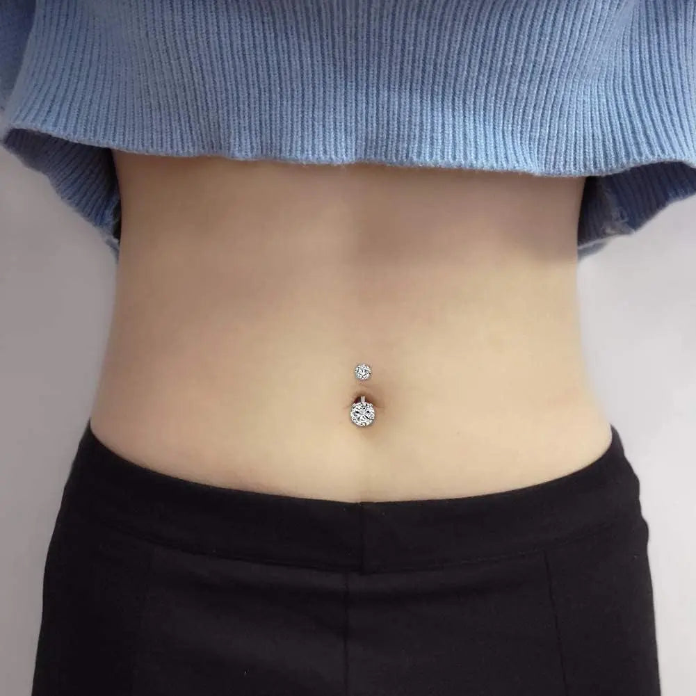 14G Belly Button Ring 7PCs/set Belly Button Piercing Stainless Steel Belly Rings