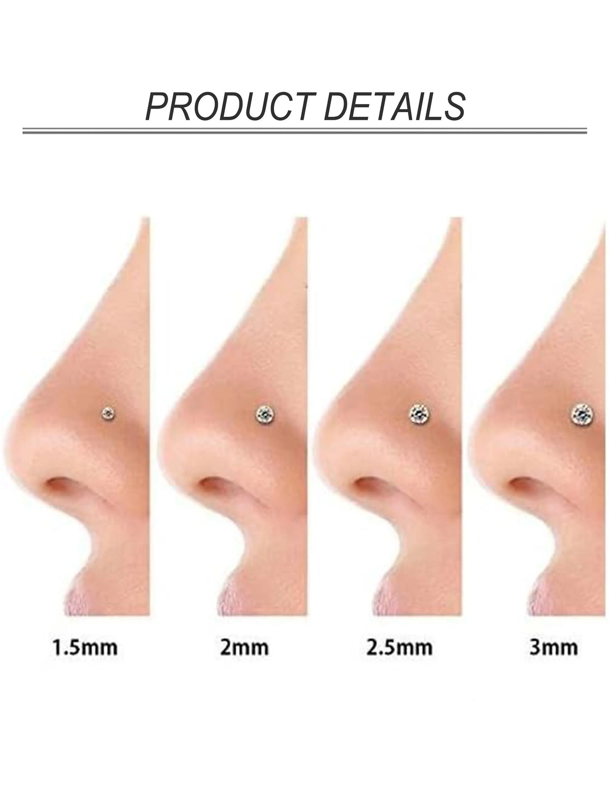 20Pcs 20G Nose Rings Studs for Women Men Hypoallergenic Surgical Steel Nose Stud L Shape Nose Ring Nose Screw Multiple Sizes 1.5/2/2.5/3mm Nose Piercing Jewelry, Body Piercings, Plain Pattern Nose Studs for Daily & Party Wear Body Jewelry Perfect Gift