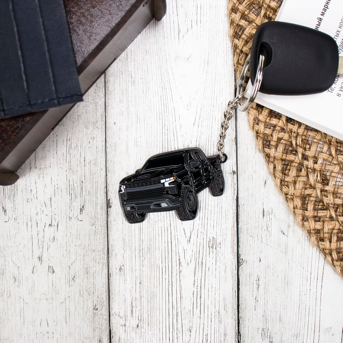 Chevy Keychain Compatible with Chevy Silverado 1500 Accessories - Toy Truck Gifts Men Key Fob Cover Chevrolet Truck 4x4 Key Chain Gifts under 20