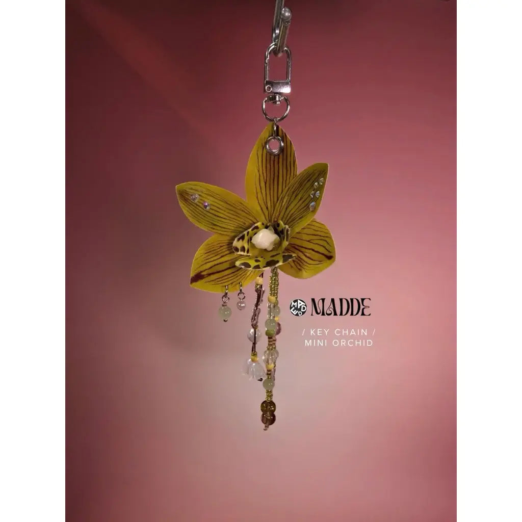 [NEW] Handcrafted Mini Orchid Bag Charm – Cute Floral Keychain