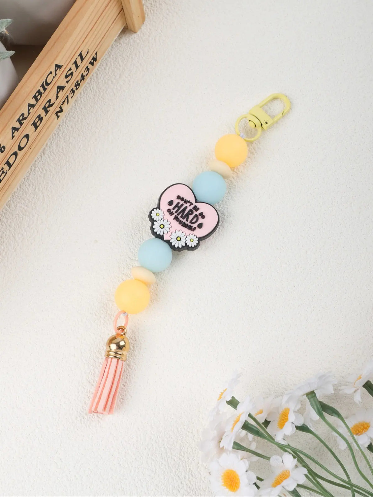 Christian Bible Cross Keychain, Mother's Day Gift for Mom, Faith Beaded Wristlet Keychain, Religious Boho Bag Charm, Key Charms, 1 Count