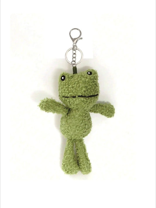 Cute Frog Design Keychain, Cute Plush Keychain, Cute Charms Keychain for Women & Men, Fashion Accessories for Bag Decoration, Trendy All-match & Exquisite Keychain for Birthday Gift, Fuzzy Keychain, Cute Keychain Accessory