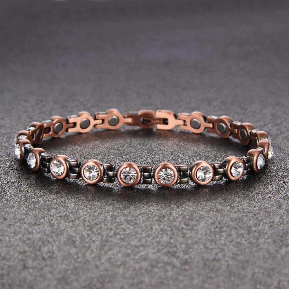 Magnetic Copper Anklet for Women 99.9% Pure Copper 3500Gauss Neodymium Magnets Adjustable Hypoallergenic Anniversary Jewelry Gift