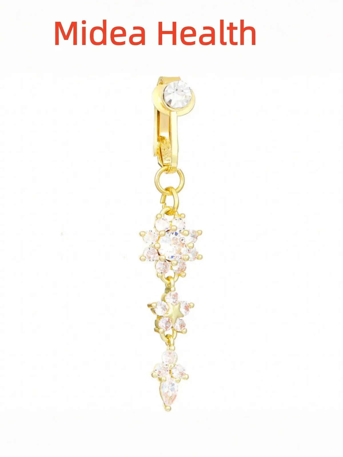 Elegant Snowflake Belly Button Ring Clip, Bellybar, Belly Rings, Navel Piercing Jewelry, Body Jewellery, Body Jewelry, No Piercing Needed, Non Piercing Jewelry, Perfect for Women Daily Wear, Party, Vacation, Festival, Beach, Christmas Gift