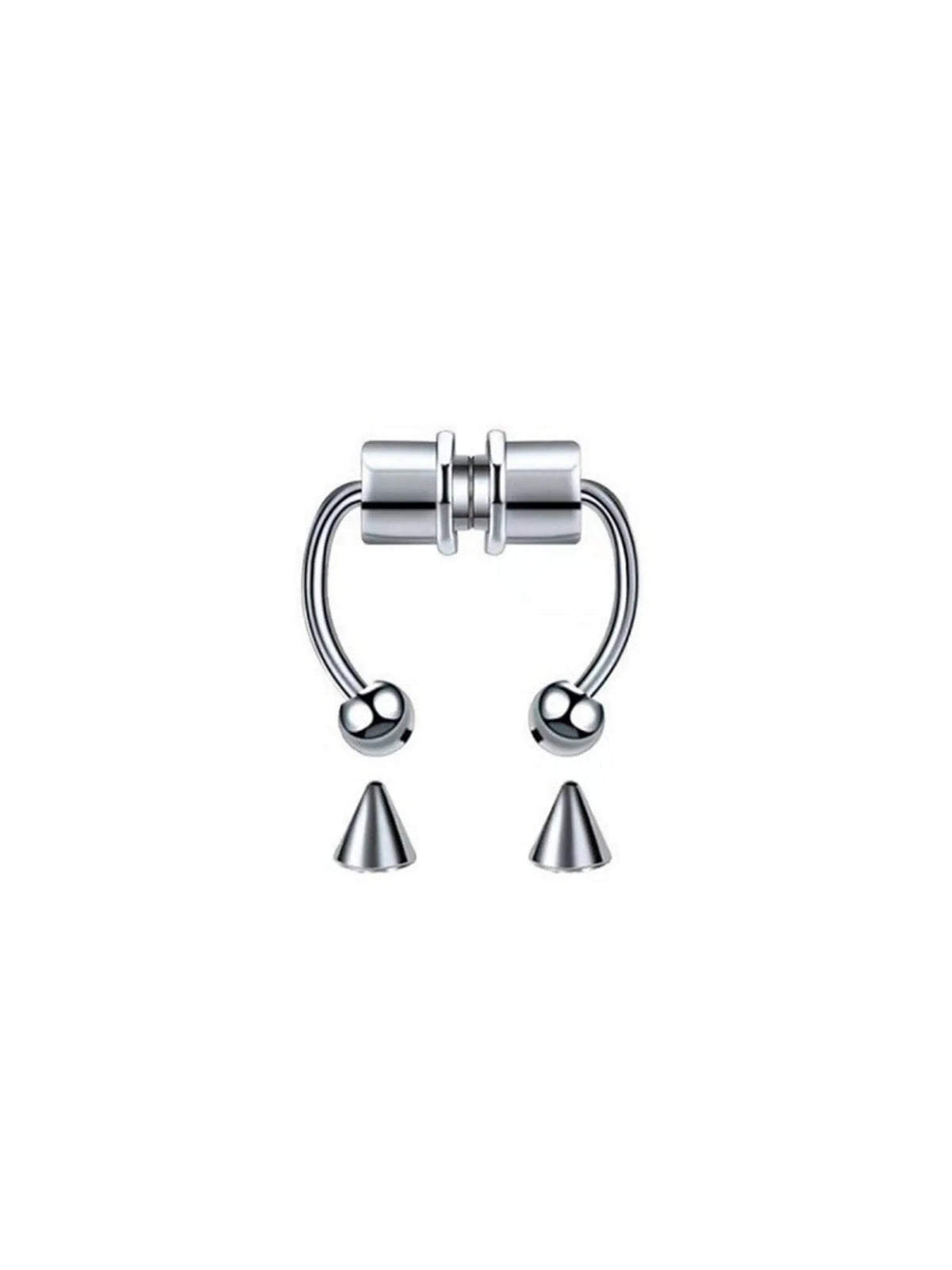 Women Fake Septum Nose Ring, Magnetic Stainless Steel Nose Clip, Rock Hiphop Style Fashion Body Jewelry, Fake Piercings