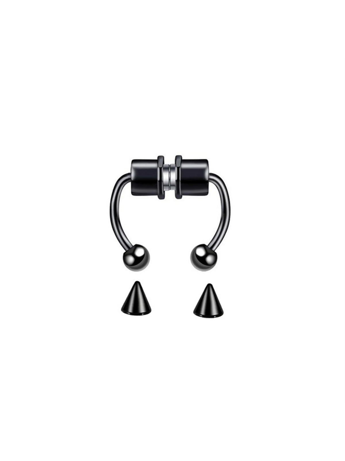 Women Fake Septum Nose Ring, Magnetic Stainless Steel Nose Clip, Rock Hiphop Style Fashion Body Jewelry, Fake Piercings