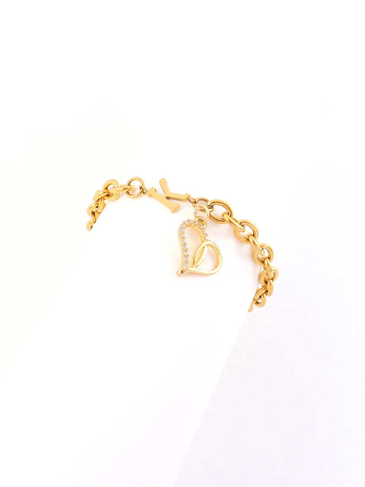 Women's Fashion Hollow Heart Pendant Ankle Chain, Anklet, Stainless Steel, Letter Pattern, All Seasons, Stylish Foot Jewelry