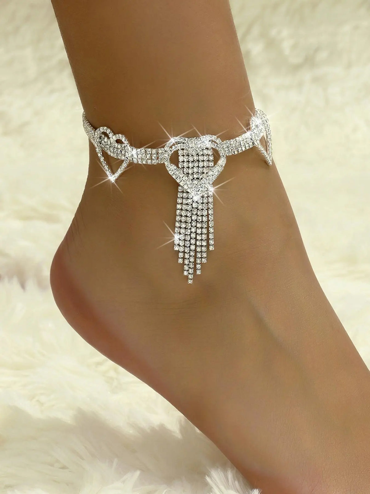 Fashionable Heart Design Anklet for Women & Girls, Fashion Jewelry for Party, Daily Clothing Decor, Trendy All-match & Exquisite Jewelry for Birthday Gift