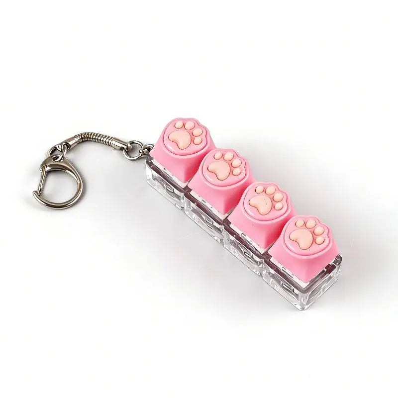 LED Light Keychain Keyboard, Light Up Keys, Press and Click Fidget Toy, Stress Relief Anxiety Relief, Portable Office Desk Accessory, Office Decoration Gift, Fidget Keyring