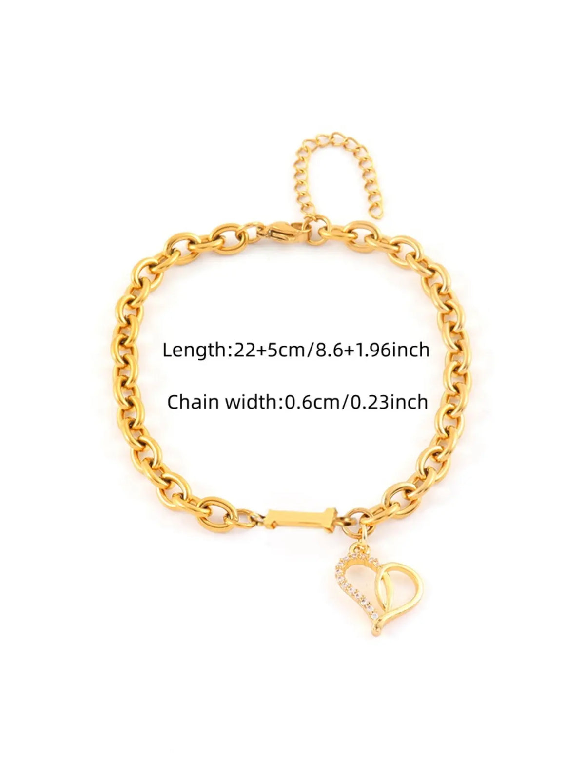 Women's Fashion Hollow Heart Pendant Ankle Chain, Anklet, Stainless Steel, Letter Pattern, All Seasons, Stylish Foot Jewelry