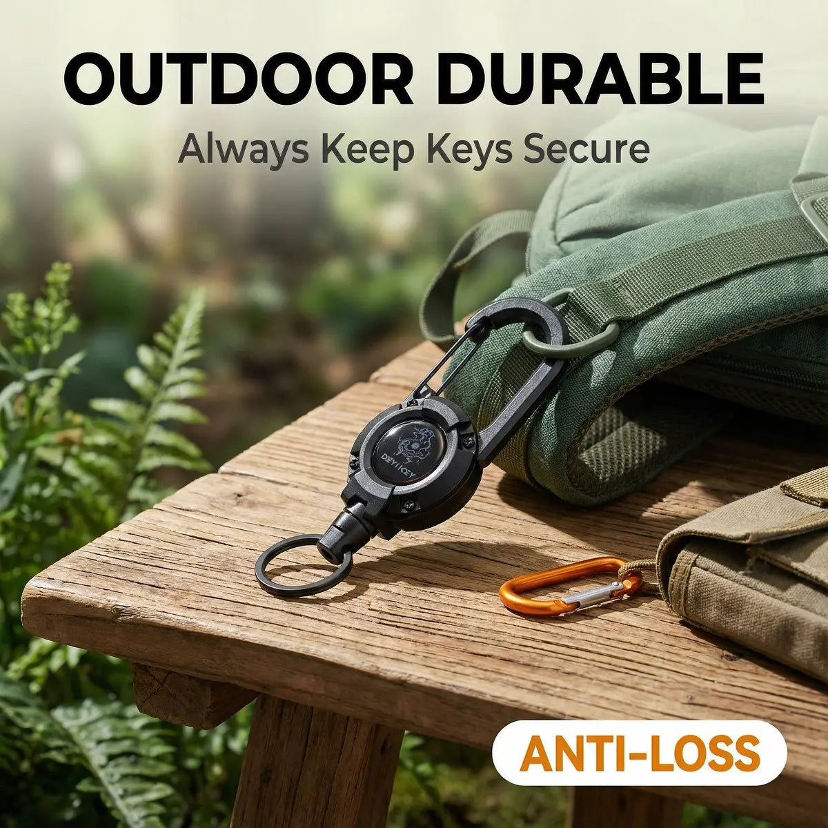 Unisex Retractable Carabiner Keychain Accessory - 64cm Steel Wire Cable, Heavy-Duty Anti-Loss Security Tool, Clip-On Belt Clip, Chain-Attached EDC for Sports, Outdoor Activities