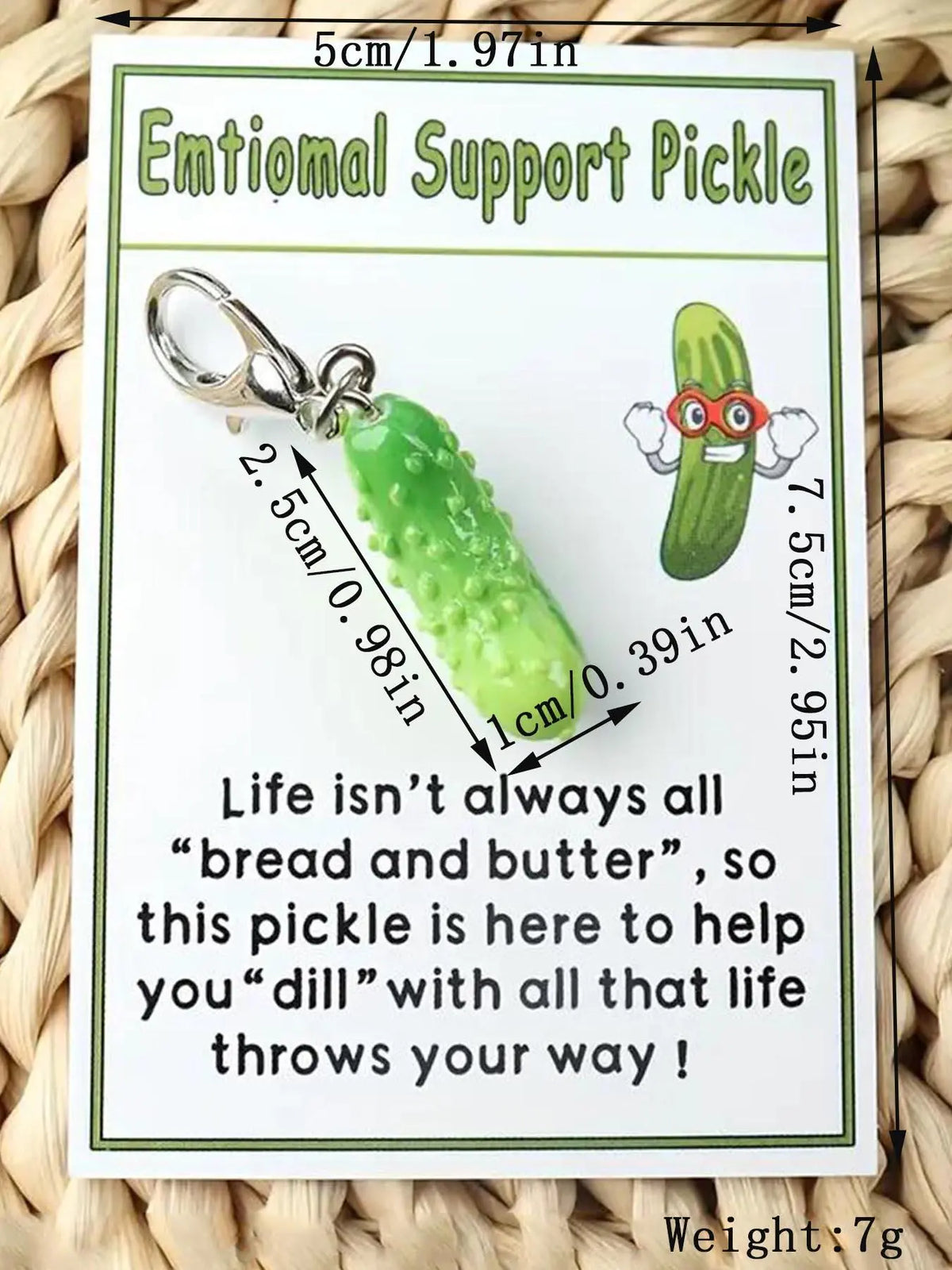 Cucumber Shaped Pickle Themed Keychains for Men, Cute Fruit Design Keychain with Pocket Card, Accessories for Women & Men, Cute Keychain Accessory, Birthday Gift, Gifts for Her, Charms, Lightweight Keychain, Key Rings