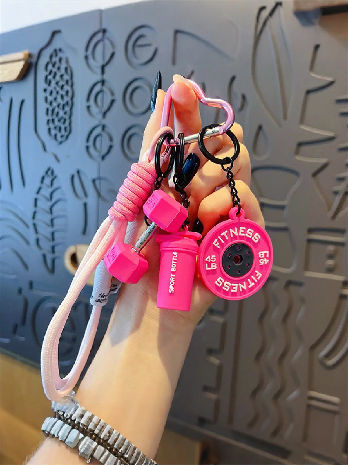 1 Piece Creative Versatile Barbell Decorative Hanging Keychain Lanyard for Bags and Keys, Key Accessories, Stylish Accessory for Everyday Use, Perfect Gift Idea