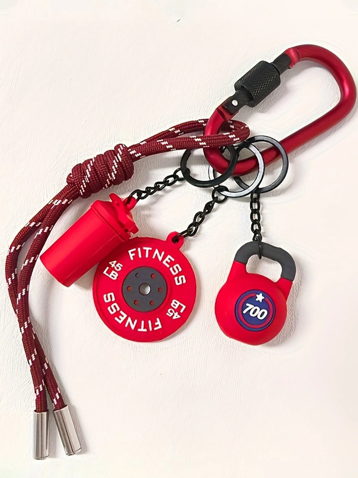 Detachable Dumbbell & Barbell Keychain Set, Wristlet Strap Key, Gym Keychain, Perfect Gift for Fitness Enthusiasts, DIY Bag Accessories, 5 Styles Available, Charms, Keychain Accessory