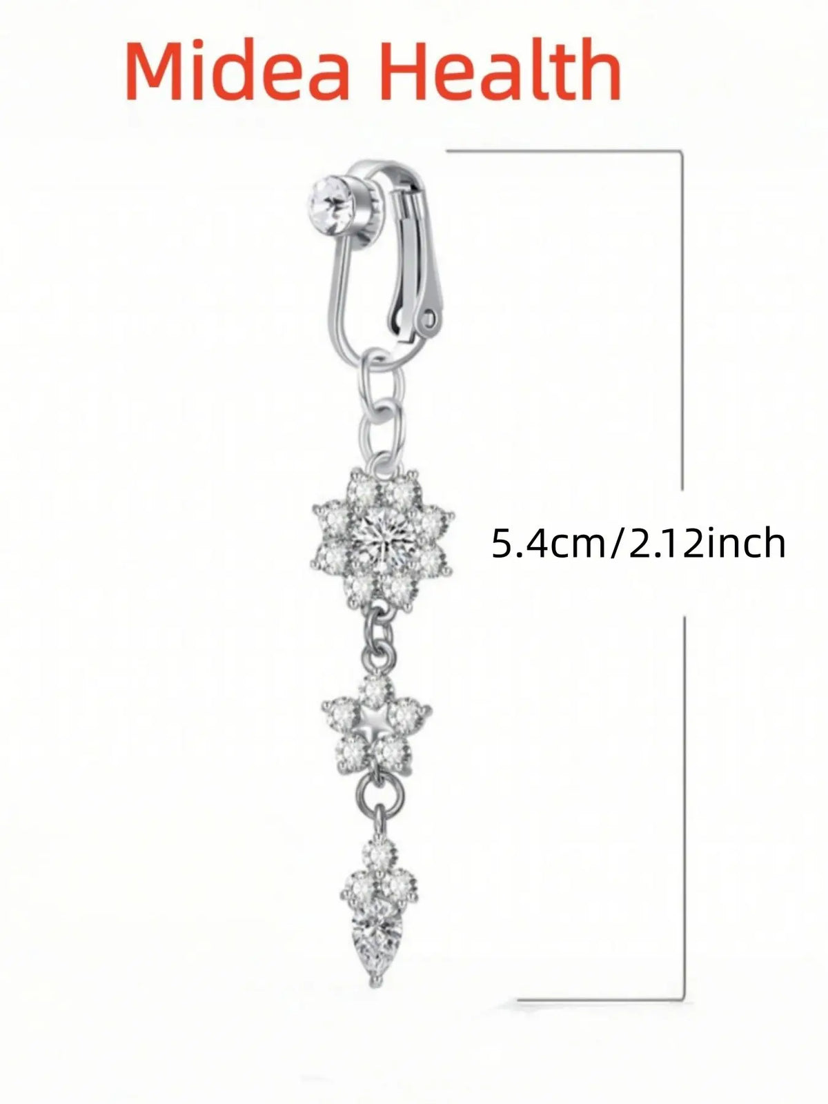 Elegant Snowflake Belly Button Ring Clip, Bellybar, Belly Rings, Navel Piercing Jewelry, Body Jewellery, Body Jewelry, No Piercing Needed, Non Piercing Jewelry, Perfect for Women Daily Wear, Party, Vacation, Festival, Beach, Christmas Gift