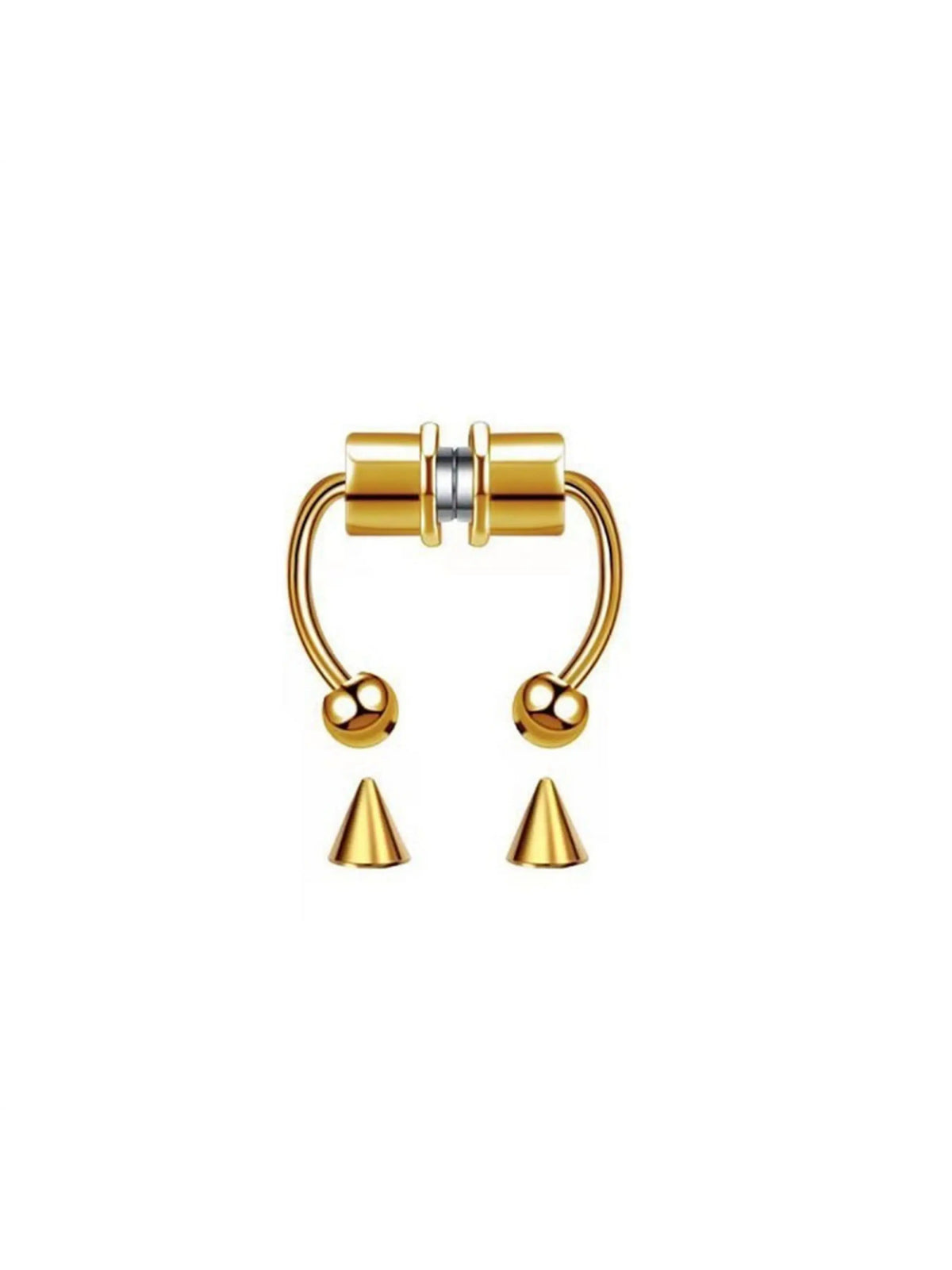 Women Fake Septum Nose Ring, Magnetic Stainless Steel Nose Clip, Rock Hiphop Style Fashion Body Jewelry, Fake Piercings
