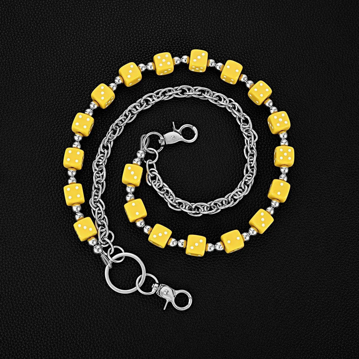 Unisex Punk Hip Hop Waist Chain - Double-Layer Acrylic Fiber Dice Punk Pant Accent, Funky Fashion Body Jewelry, Anniversary Gift Chain Accessory for Pants