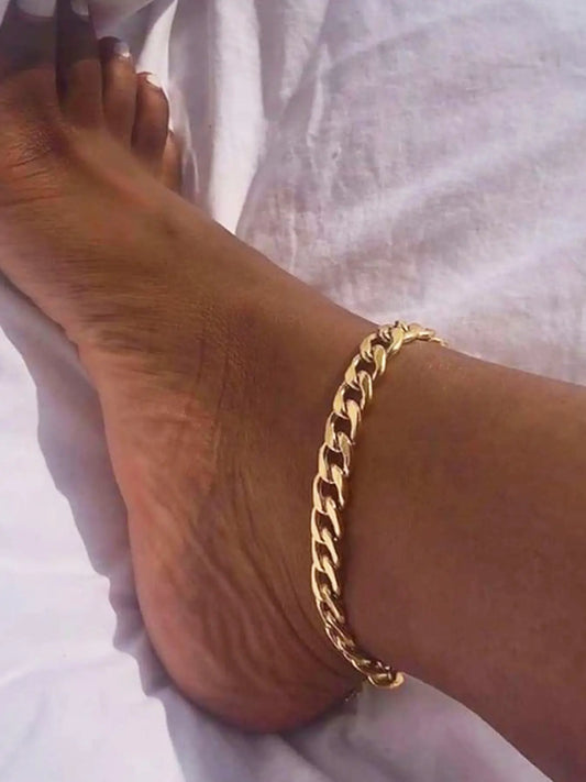 Fashionable Titanium Steel Chain Anklet, Adjustable Anklet, Simple Versatile Design, Stylish Foot Jewelry for Women, Trendy Accessory for Daily Wear, Style, Fashionable Jewelry Accessories, Jewellery