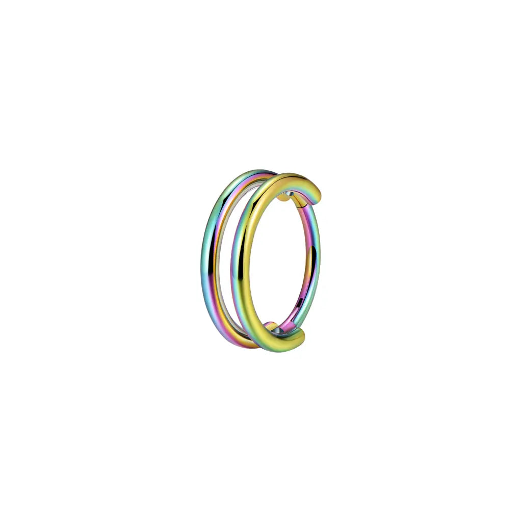 Titanium Plain Double-Band Hinged Nose Hoop