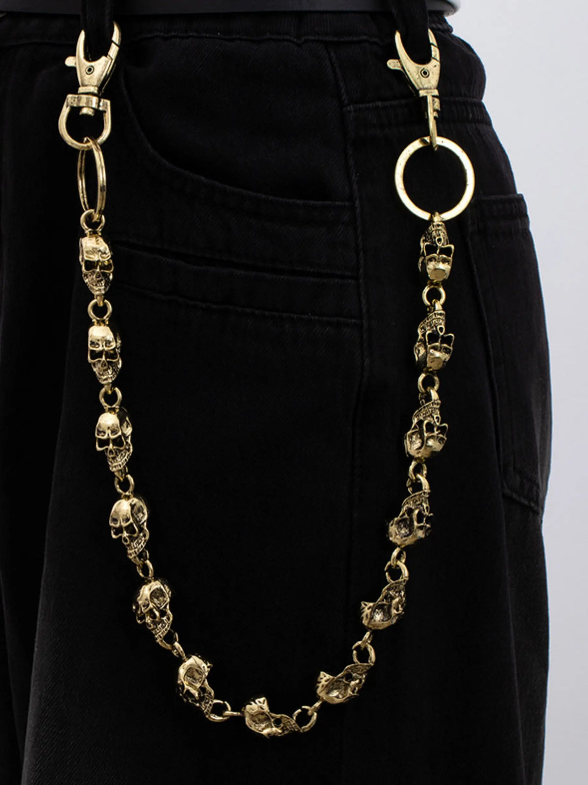 Pants Chain Waist Chain for Men Women,Biker Skull Chain Wallet,Long Cool EMO Punk Trousers Pocket Belt Key Chains for Hip Hop Rock Jean Gothic Clothing Accessories, Chain Accessory
