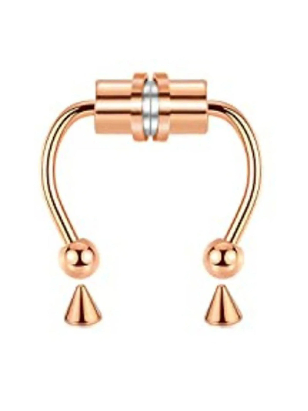 Women Fake Septum Nose Ring, Magnetic Stainless Steel Nose Clip, Rock Hiphop Style Fashion Body Jewelry, Fake Piercings