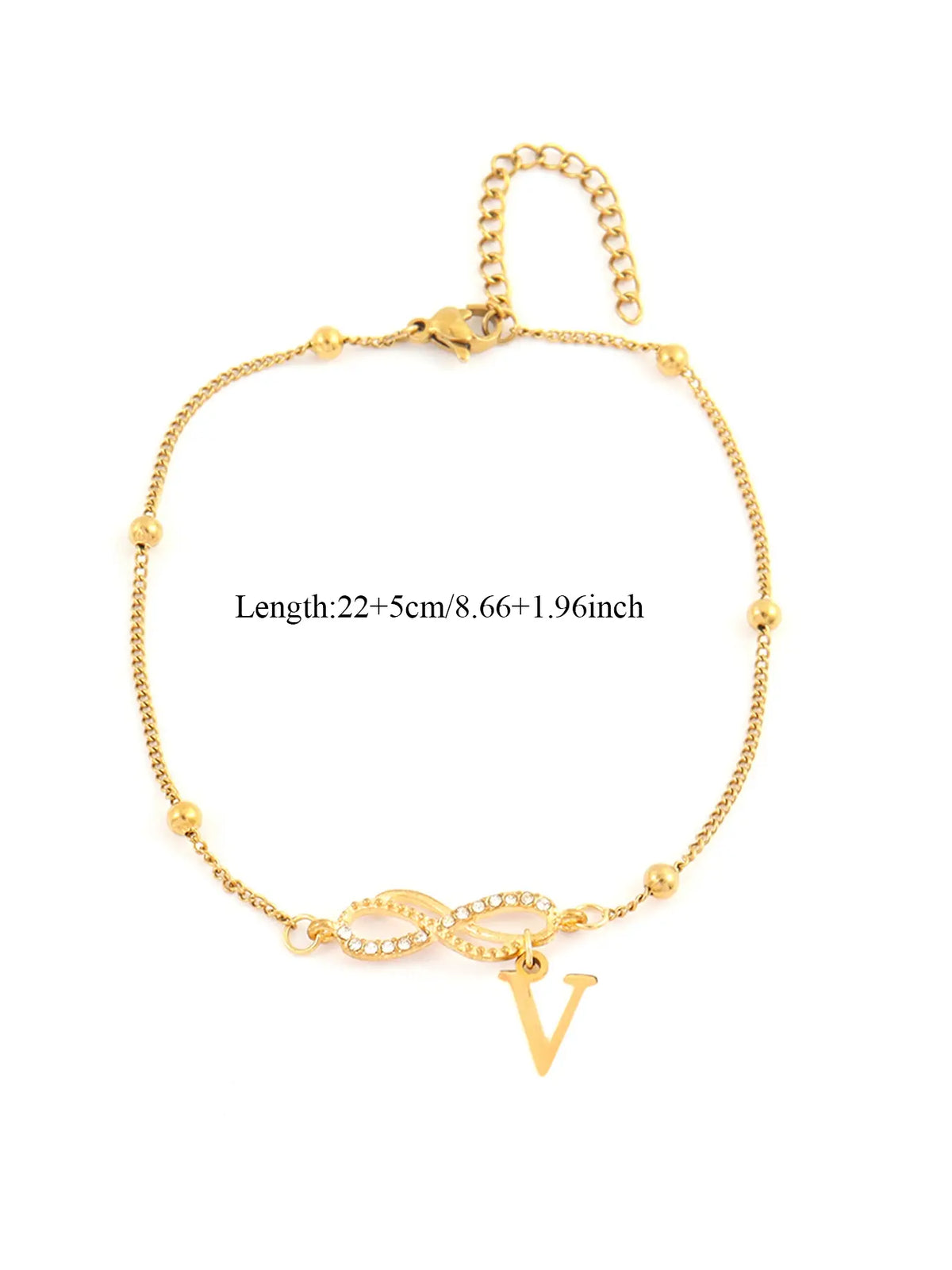 Women's Stainless Steel Anklet, Personalized Fashionable Infinite Symbol Initial Letter Design, Casual All-Season Foot Jewelry, Trendy Jewelry, Fashionable Accessory