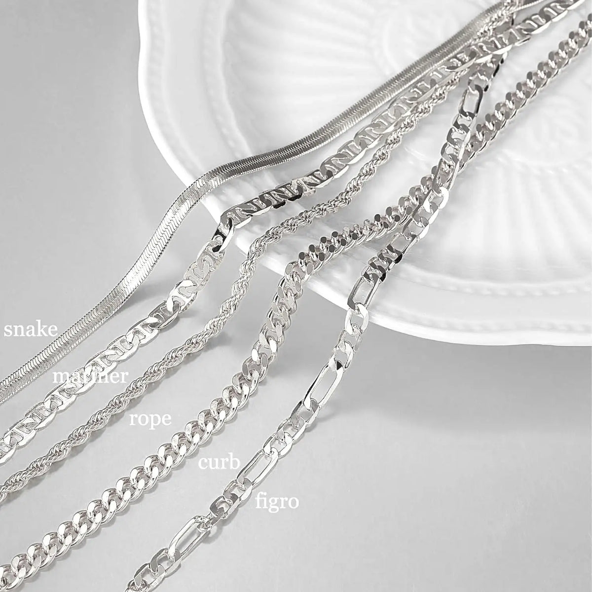 Women's 3-Piece Silver Layered Anklets Set - Waterproof Cuban Links, Figaro & Herringbone Chains, Hypoallergenic Skin-Safe Metals, Adjustable 8.5-11 in, Daily Wear with Style Beachwear Jewelry for Females