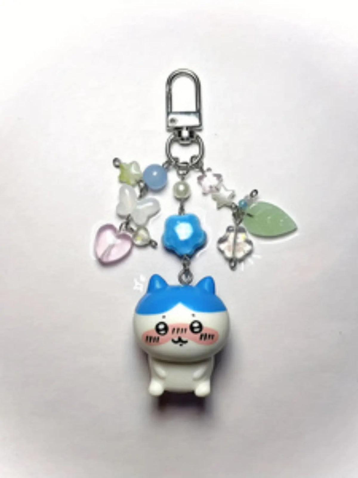 Handmade Beaded Keychain, Creative Anime Doll DIY Keyring, Multi-Color Heart Star Glass Beads, Best Gift for Him Her, Y2K Style, Trendy Cute Charms Keychain, Cool Keychains