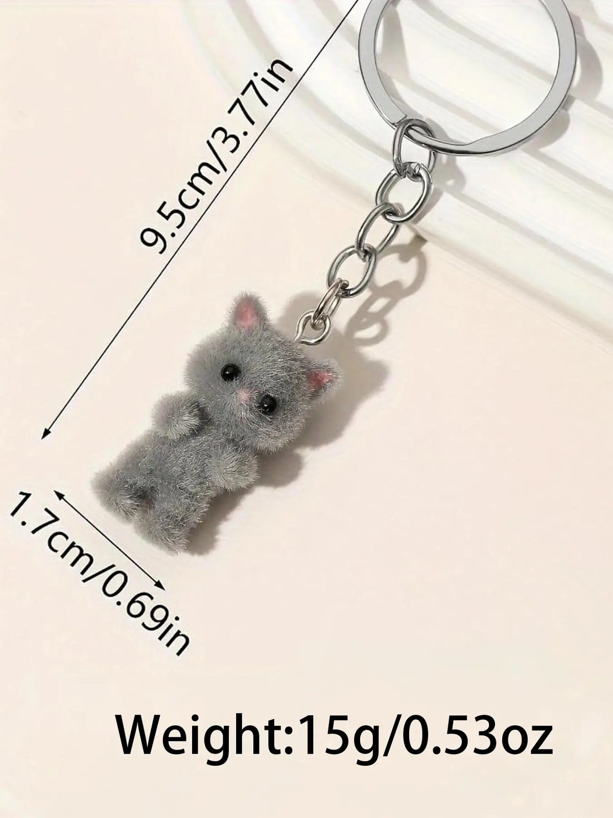 Cute Cat Design Keychain, Fuzzy Keychain, Trendy Cute Keychain, Cute Keychain Accessory for Car Keys for Women & Men, Fashion Accessories for Bag Backpack Wallet Pendants Decor
