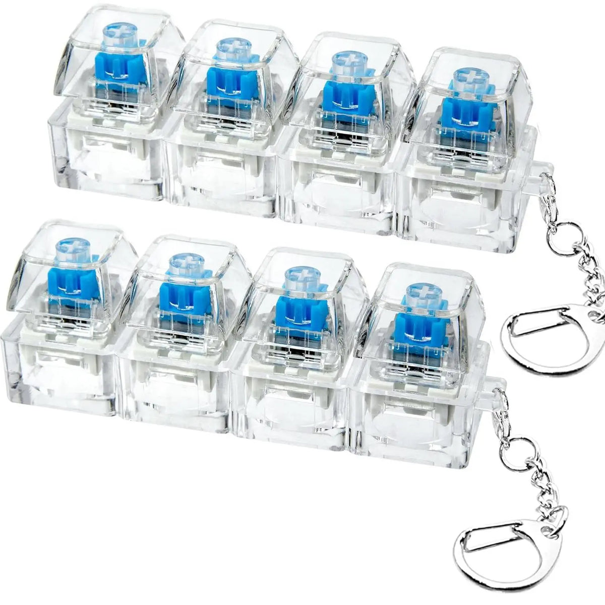 Transparent ABS Mechanical ASMR Clicker Fidget Keychain - Minimalist Design, Portable Sensory Gadget for Accessories Adults Stress Relief & Concentration, Keychain for Purse, Quirky Unisex Self-Care Gift