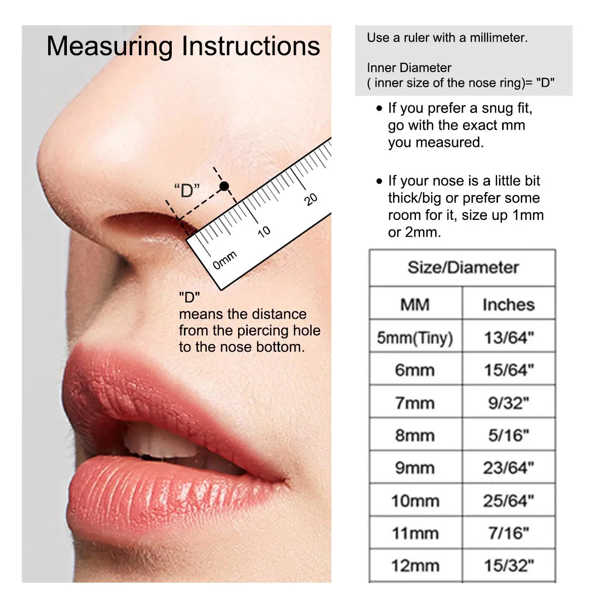 Oufer 20G Hinged Segment Micro Gem Nose Hoop Ring Gift Choice- 316L Stainless Steel