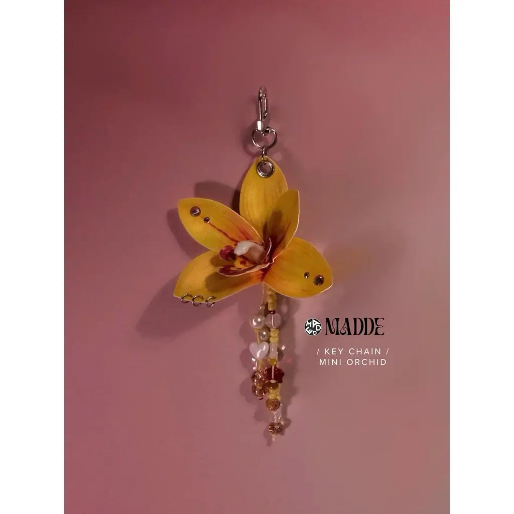 [NEW] Handcrafted Mini Orchid Bag Charm – Cute Floral Keychain