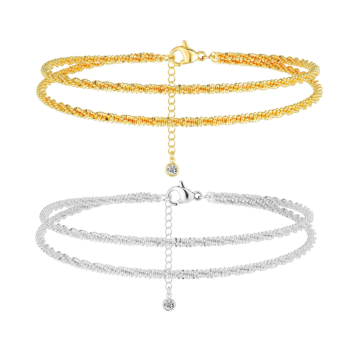 FREEKISS Ankle Bracelets For Women Glitter Waterproof Adjustable Anklet For Women Layered Anklets Summer Beach Anklet For Women Gift For Christmas Fashionable Accessory Jewelry