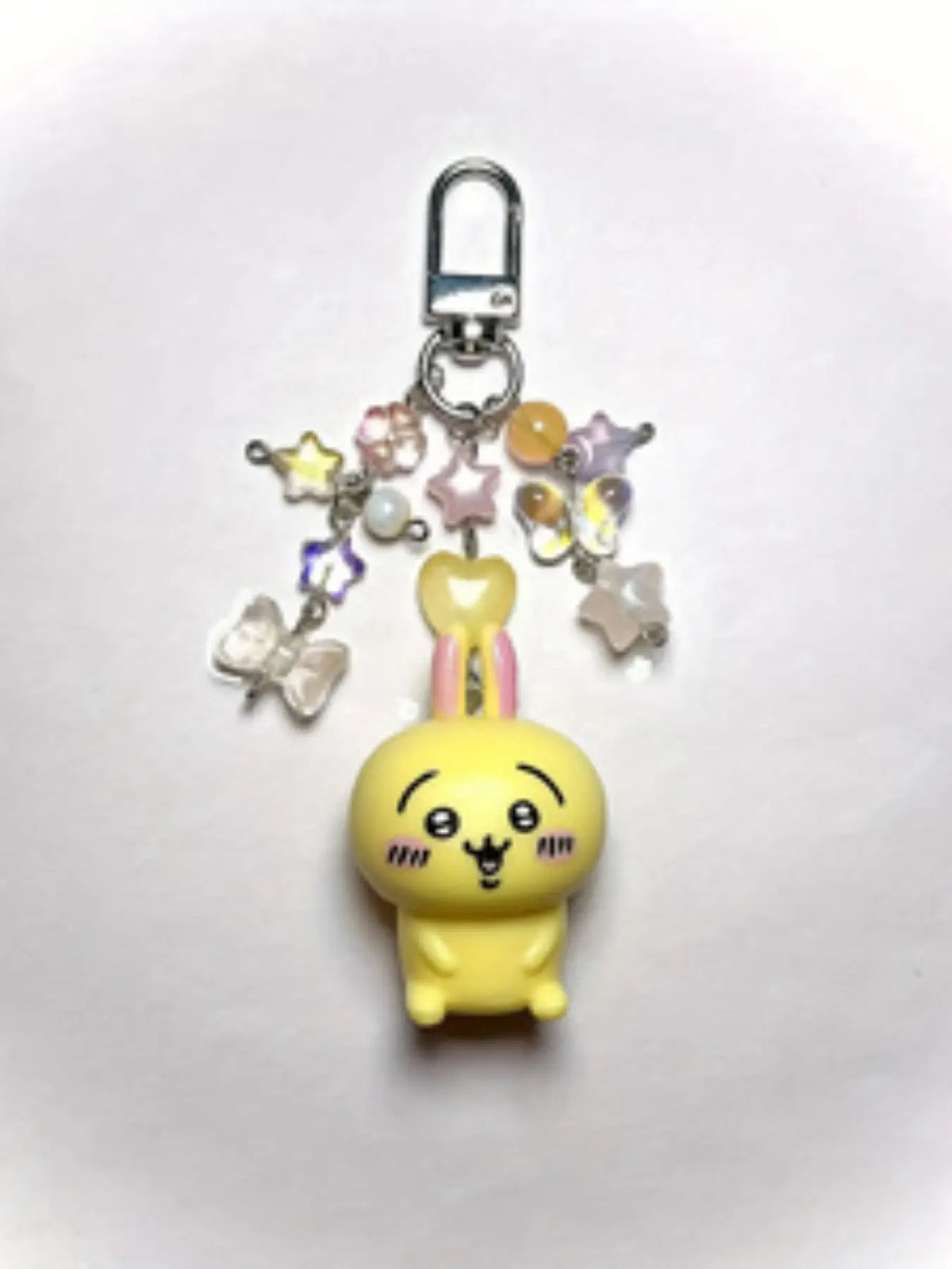 Handmade Beaded Keychain, Creative Anime Doll DIY Keyring, Multi-Color Heart Star Glass Beads, Best Gift for Him Her, Y2K Style, Trendy Cute Charms Keychain, Cool Keychains