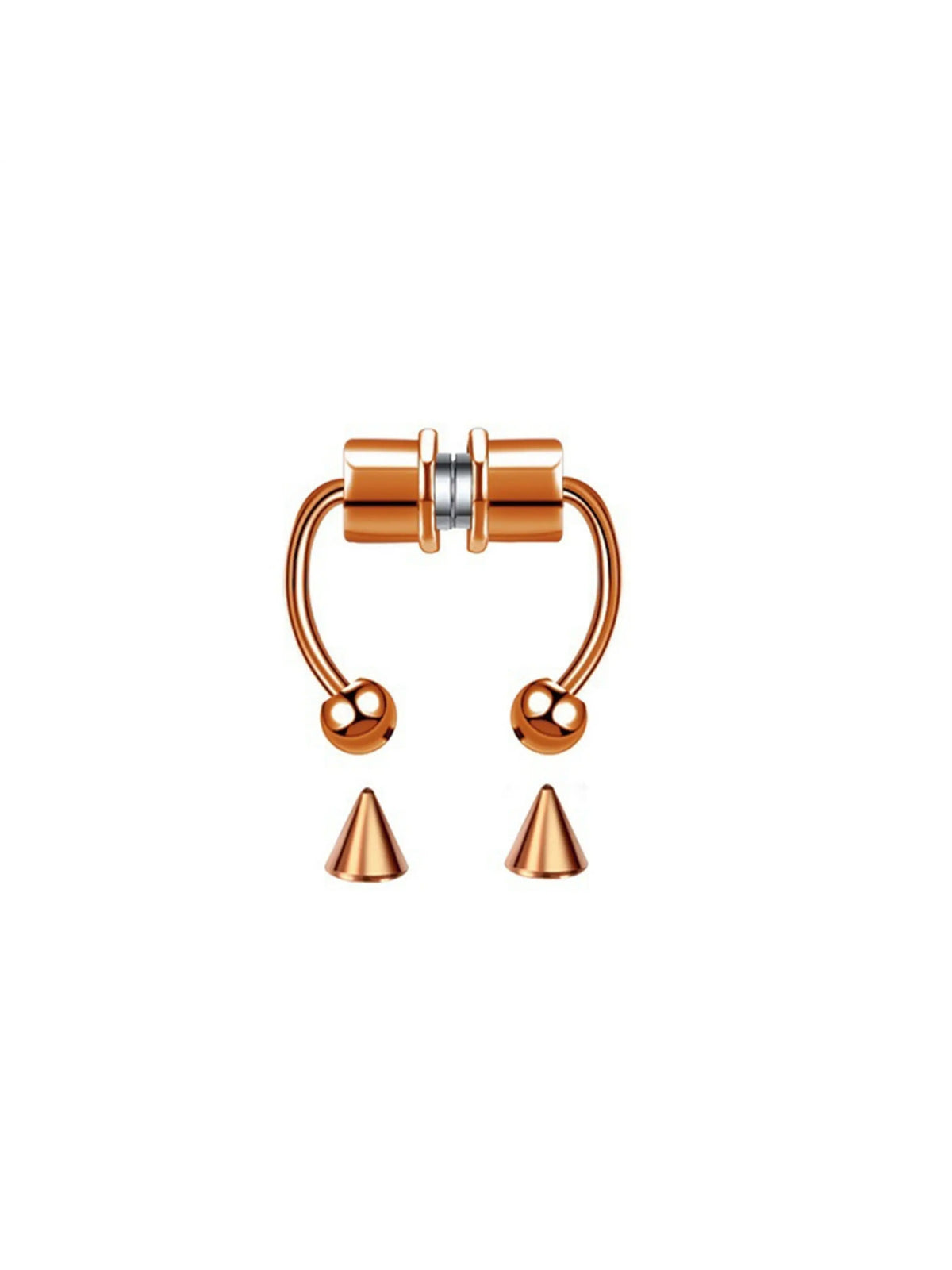 Women Fake Septum Nose Ring, Magnetic Stainless Steel Nose Clip, Rock Hiphop Style Fashion Body Jewelry, Fake Piercings