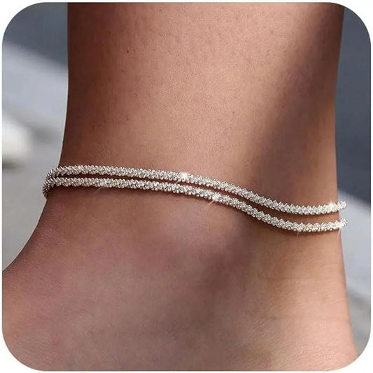 Elegant Adjustable Ankle Chain Set for Ladies Stackable Summer Fashion Anklet Daily Clothing Decoration Beach Outfit Summervibes,backtoschool