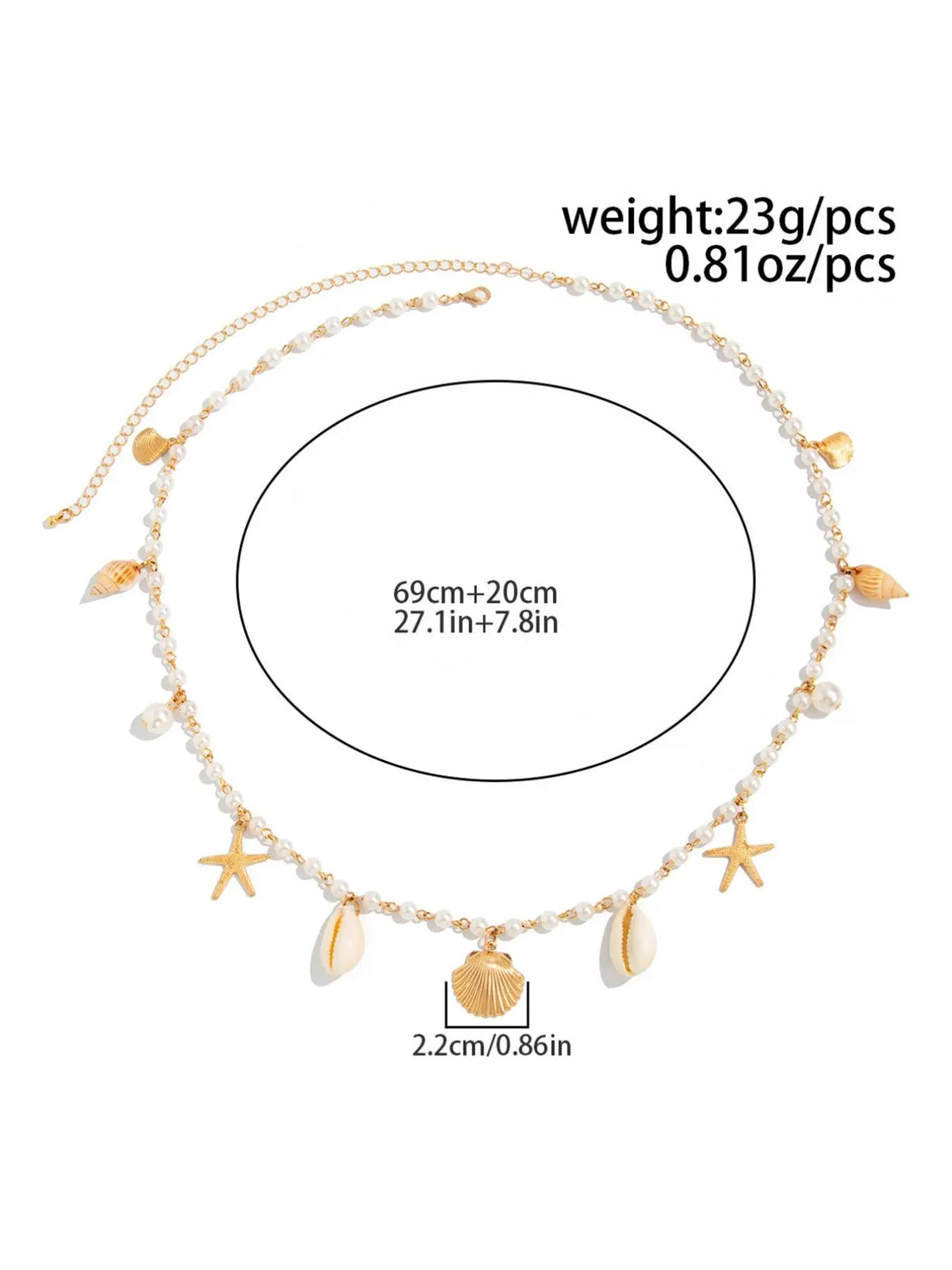 Fashionable Shell & Starfish Decor Body Chain, Body Jewellery, Belly Chain, Fashion Jewelry for Party, Daily Clothing Decor, Trendy All-match & Exquisite Jewelry for Birthday Gift, Waistbead, Swirly Conch Jewelry, Waistchain