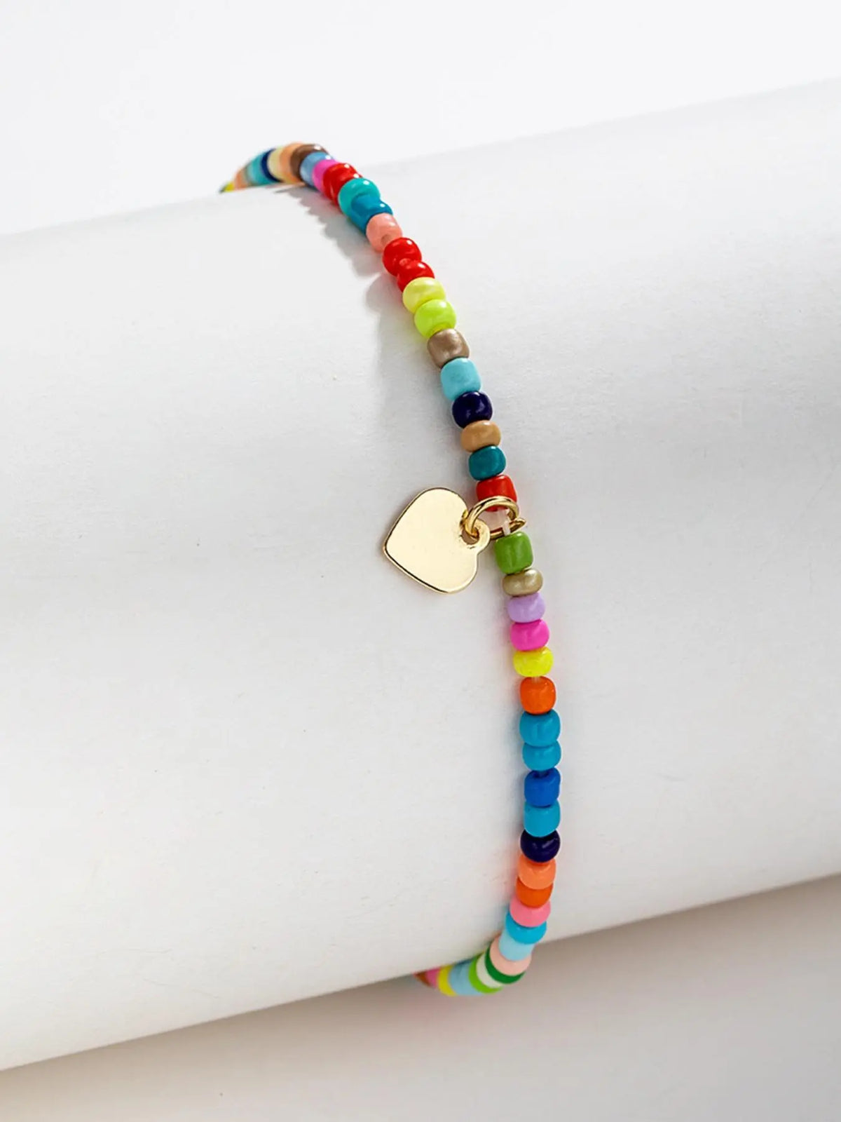Heart Decor Beaded Anklet with Pendant, Boho Style Foot Jewellery for Women & Girls for Beach Party, Daily Decor, Trendy All-match & Exquisite Charms Jewelry for Birthday Gift, Mother's Day Gift, Trendy Jewellery Accessories