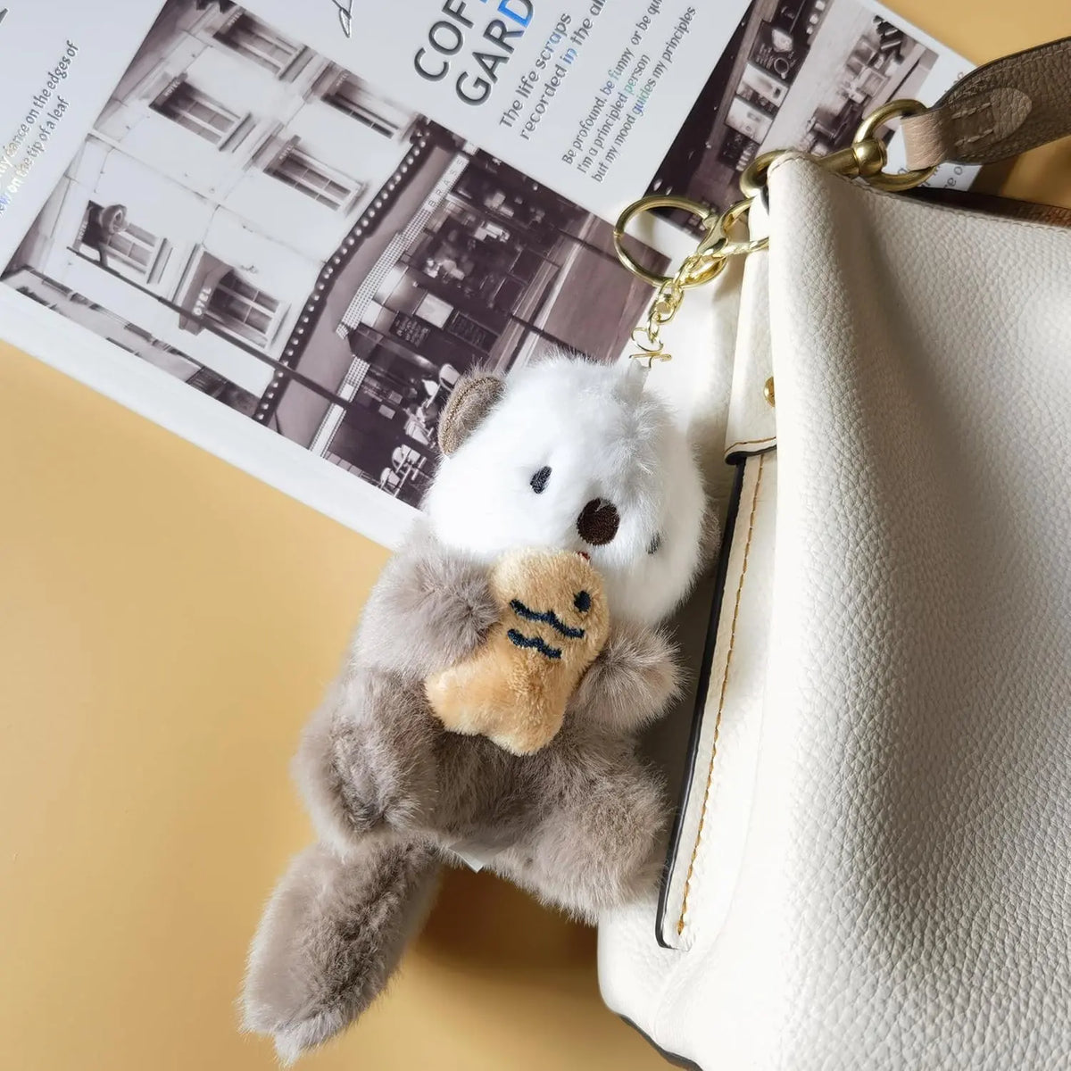 2pcs/3pcs Kawaii Otter Plush Toy Keychain - Aesthetic Animal Pendant Charm, Key Chain Decorations, Soft Stuffed Doll Accessory, Whimsical Quirky Gifts, Gifts for Girlfriend, Kawaii Fashion Accessories